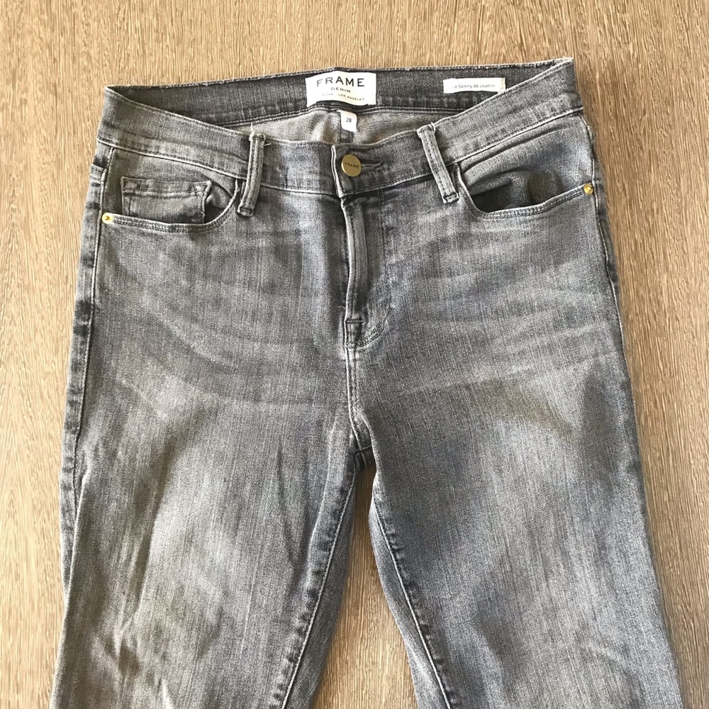 Frame Denim Gray Le Skinny de Jeanne Size 28 - Picture 2 of 6